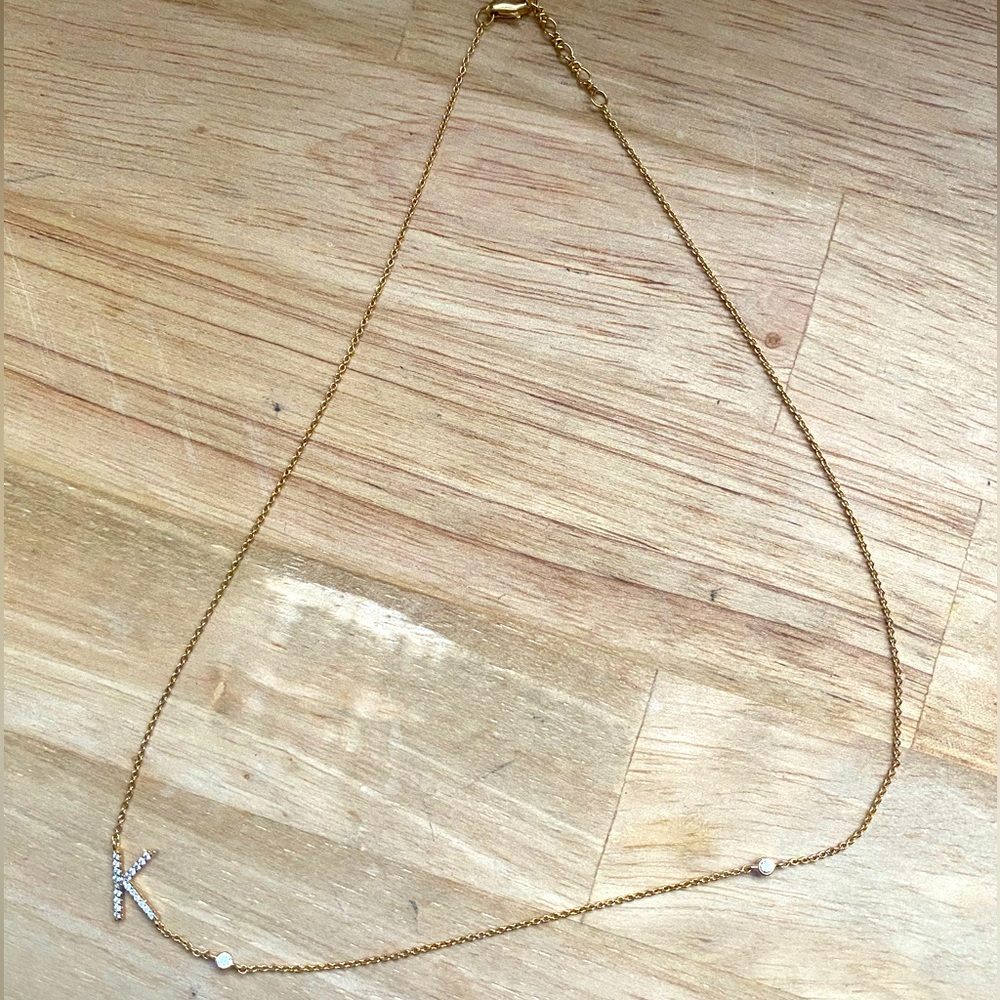 Gold “K” initial necklace